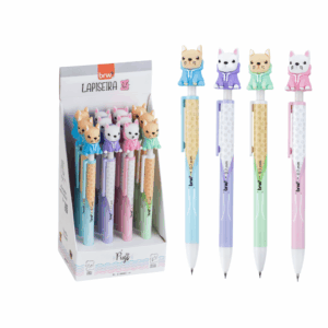 Lapiseira Plástica Divertida 0.7mm Pug BRW - KIT 4 UND