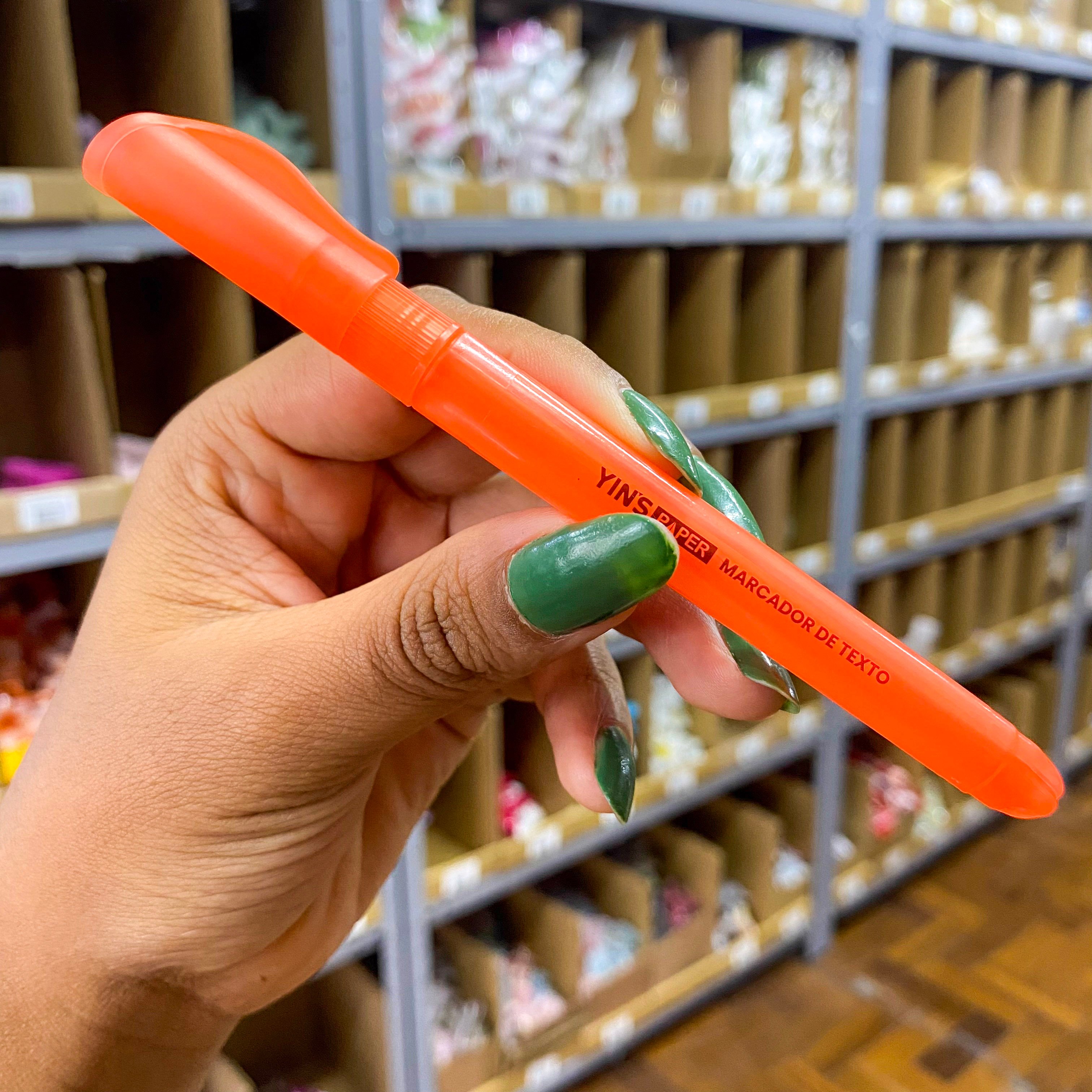Marca Texto Neon LARANJA - YINS PAPER - CX 12 UND