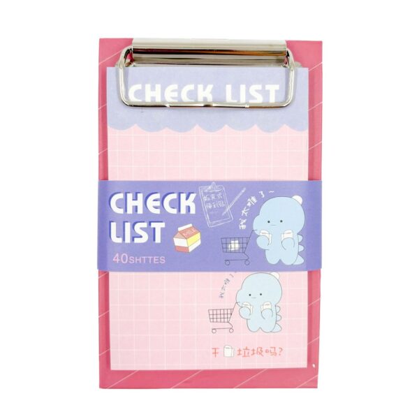 Mini Prancheta Dinossauros Fofos c/ Bloco Checklist