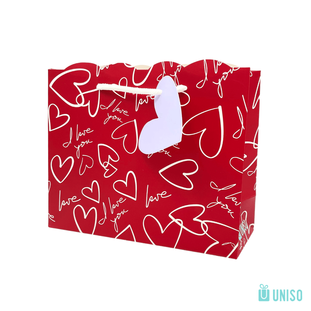 Embalagem Sacola Presente Coração 24,5x 19,5x9,5cm - UNISO - UND