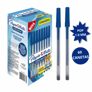 Caneta Kilométrica Pop 1.0 mm AZUL - PAPER MATE - 12 UND