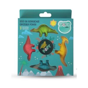 Kit Borracha c/ Apontador 5 Peças Dinossauro Power FOFY - BLISTER
