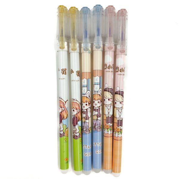 Caneta apagável Estampada Menininhas - Cx 6 Und
