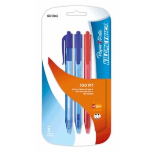 Caneta Papermate Kilometrica 100 RT - Blister c/3 AZ/VM