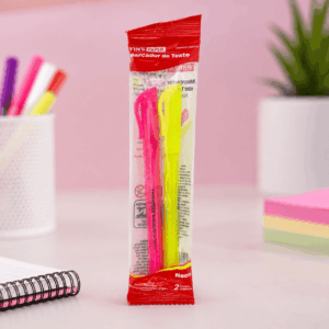 Marca Texto Neon Rosa e Amarelo c/2 Und - YINS PAPER - BLISTER