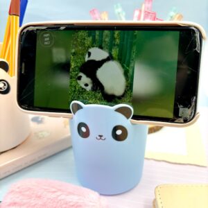 Copinho Porta Canetas c/ Suporte Celular Panda - BRANCO