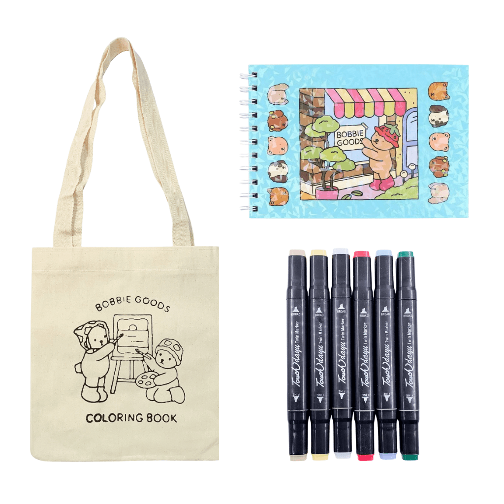 Combo Perfect BOBBIE GOODS - ECOBAG + LIVRO DE COLORIR + 6 CANETAS TOUCH