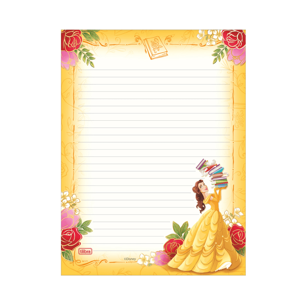 Caderno Colado Papel de Carta 50 fls PRINCESAS - TILIBRA - UND
