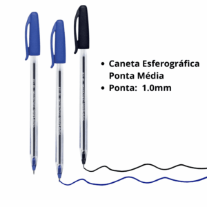 Caneta Kilométrica 100 1.0 mm AZ/AZ/PT - PAPER MATE - BLISTER 3 UND