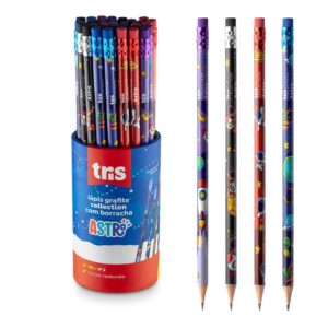 Lápis c/ Borracha Hb Collection Astro TRIS - Kit 12 Und