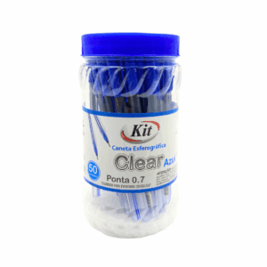 Caneta Clear 0.7mm Azul - KIT OFICIAL - CX 50 UND