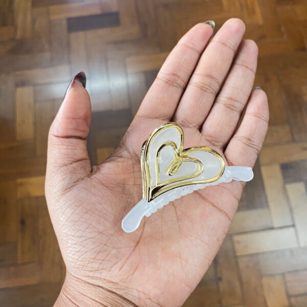 Presilha Piranha LOVE coração 6 cm - IMPORTADO - PACOTE 6 UND
