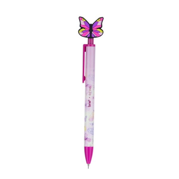 Lapiseira Plástica Divertida 0.7mm Borboleta Dreams - BRW - 4 UND