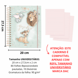 Caderno Smart Universitário 10 Divisórias Disney Classics 80 fls - DAC