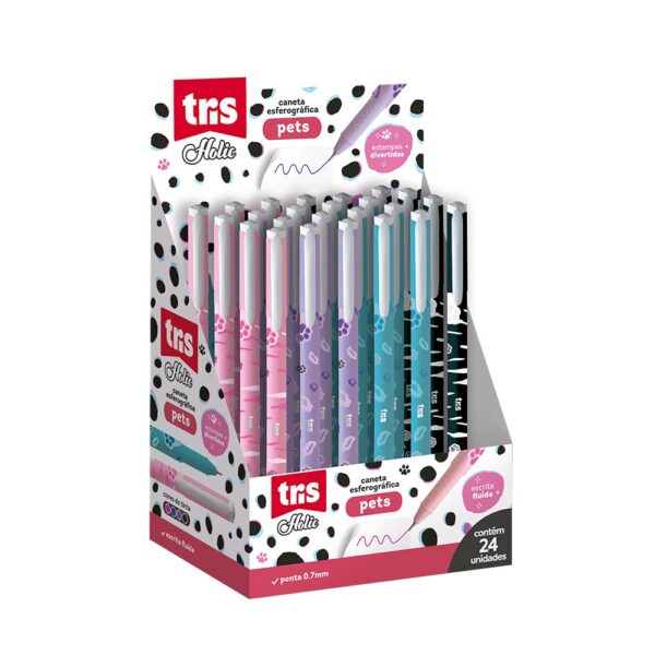 Caneta Esferográfica 0.7mm Holic Pets Tris