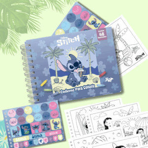 KIT Livro de Colorir STITCH DAC + 10 CANETAS TOUCH
