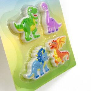 Borracha 2 D Dinossauros - Cartela 4 Und