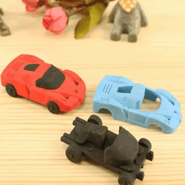 Borracha Fofa 3D Carrinho - PACOTE 6 UND