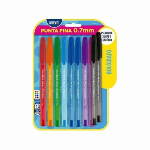 Caneta Kilometrica 100 Colorida 0.7 mm Papermate - Blister 10 Und