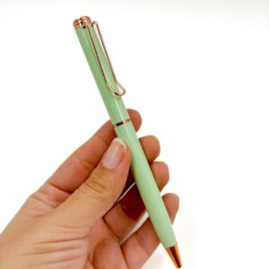 Caneta Luxo Metálica Pastel c/ Grip Rosê - Kit 4 Und