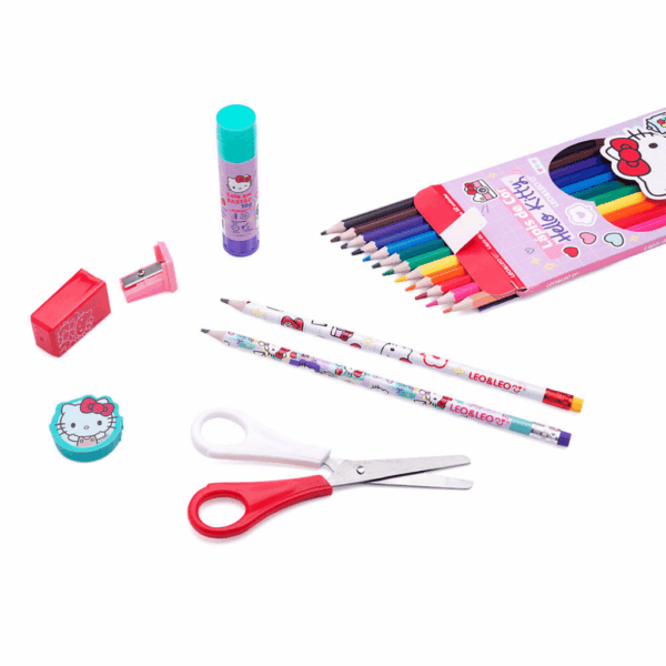 Kit Escolar Hello Kitty Leo e Leo - Blister 6 Itens