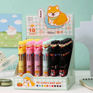Caneta 10 Cores Cachorrinho Shiba - IMPORTADO - UND