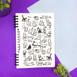 Caderno A5 Espiral  Reposicionável Gatinho Purr 52 fls 14,2x20,5cm - IMPORTADO - UND