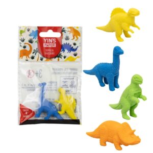 Borracha Dinossauro c/ 2 Und Sortida - YINS PAPER - BLISTER