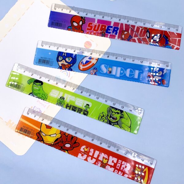 Régua 15 cm Super Heróis - Kit 4 Und