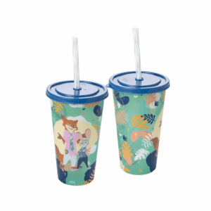 Copo Zootopia Nick e Judy c/ Canudo 500ml - PLASÚTIL - UND