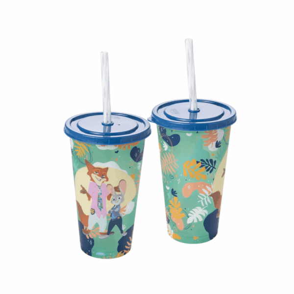Copo Zootopia Nick e Judy c/ Canudo 500ml - PLASÚTIL - UND