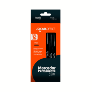 Marcador Permanente Preto Slim Jocar Office