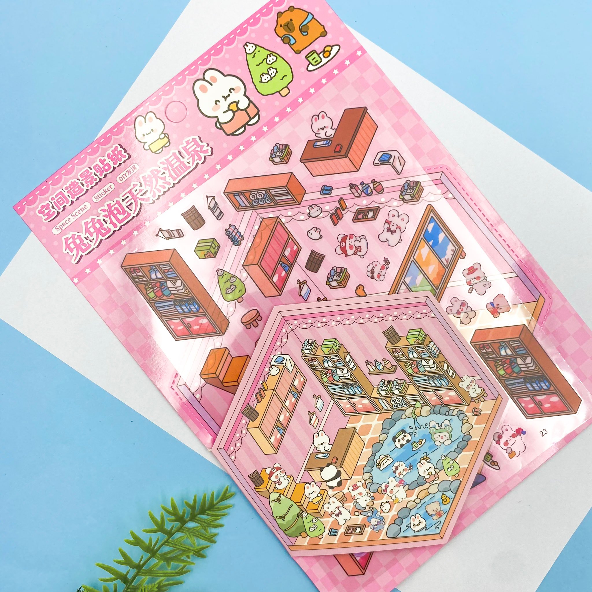 Kit Cenário Adesivo 3D c/ Pinça GOOD VIBES 25,5x18cm - IMPORTADO - UND