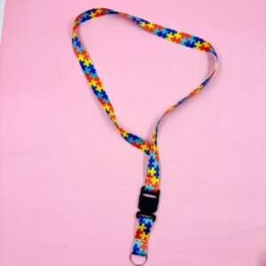 Cordão Estampado Autismo c/ Encaixe Plástico - 1 Und