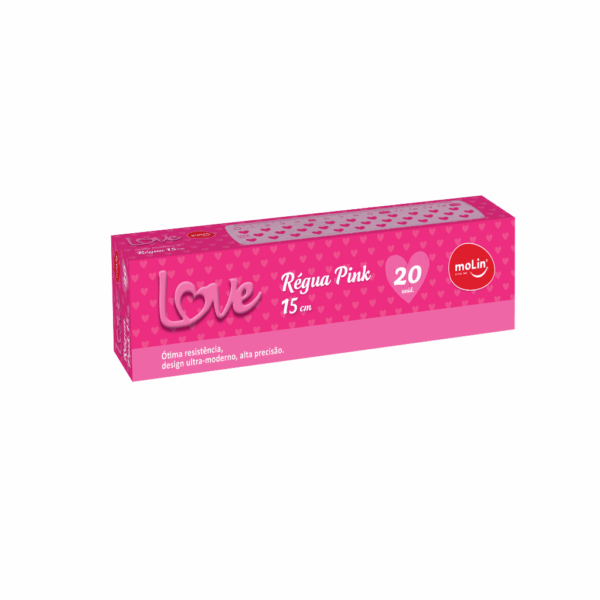 Régua Love Pink 15 cm Molin