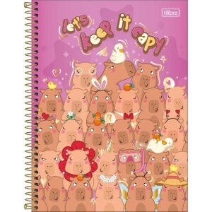 Caderno Espiral Capa Dura Universitário 10 Matérias Capivara Tilibra