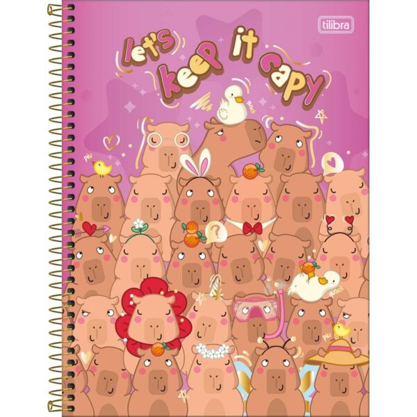 Caderno Espiral Capa Dura Universitário 10 Matérias Capivara Tilibra