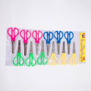 Tesoura Escolar Niquelada  13 cm KAZ - BLISTER c/ 12 UND