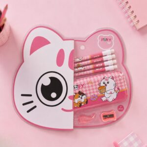 Kit Escolar Amiguinhos Gato 7 Peças - FOFY - BLISTER