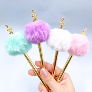 Caneta Metálica Pompom Flamingo