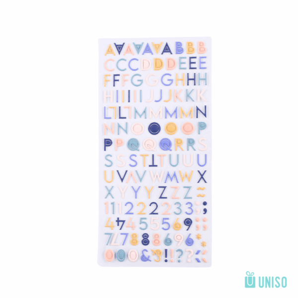 Cartela de Adesivos Lettering - UNISO - UND