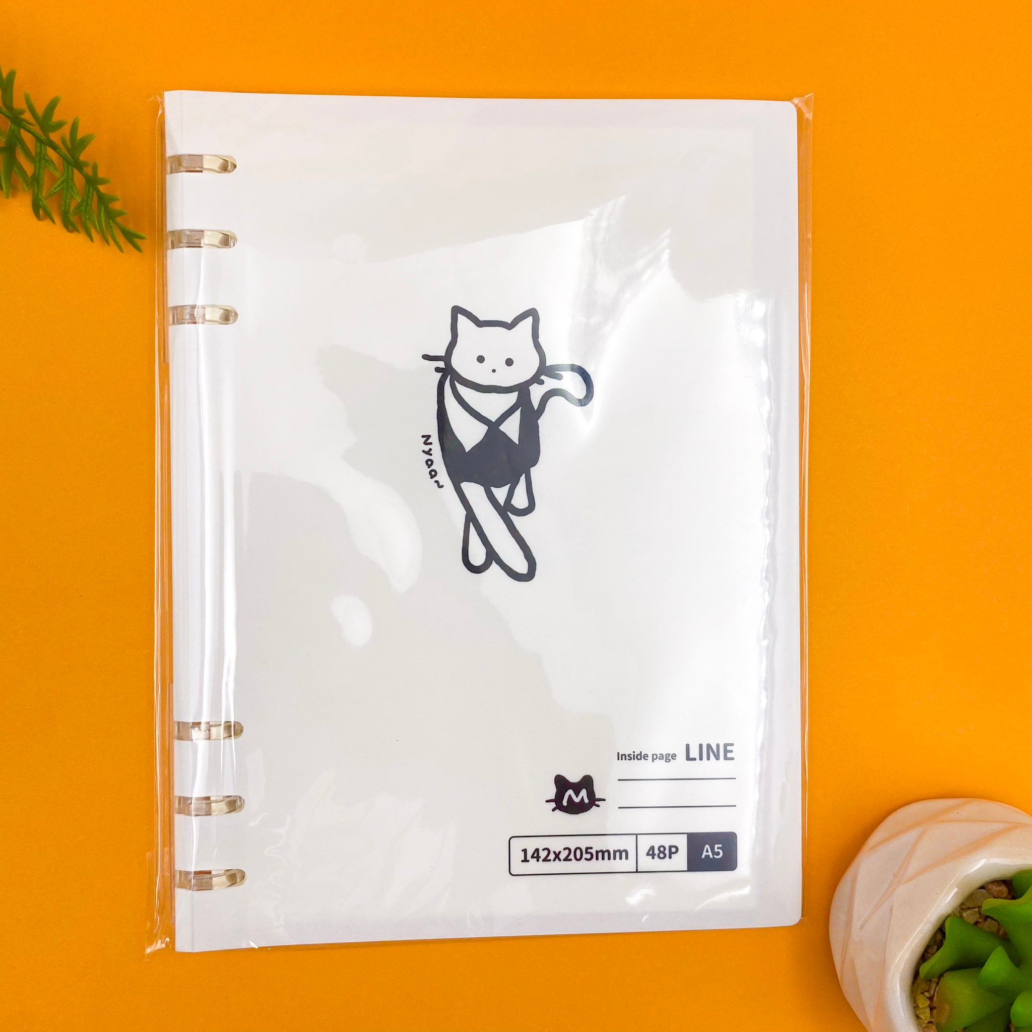 Caderno Fichário Reposicionável A5 Gatinho 48 fls 14,2x20,5cm - IMPORTADO - UND
