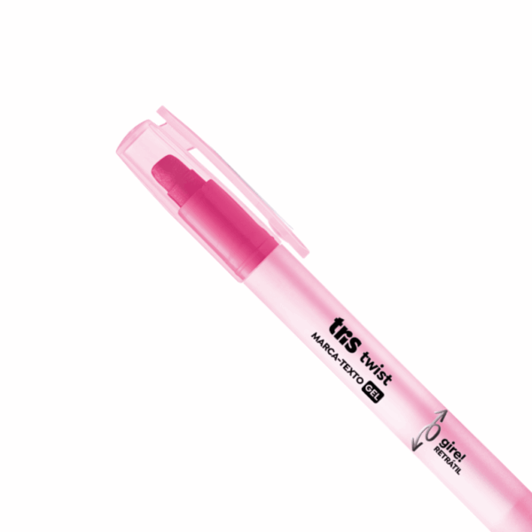 Marca Texto Tris Gel Twist Rosa - Kit 4 Und