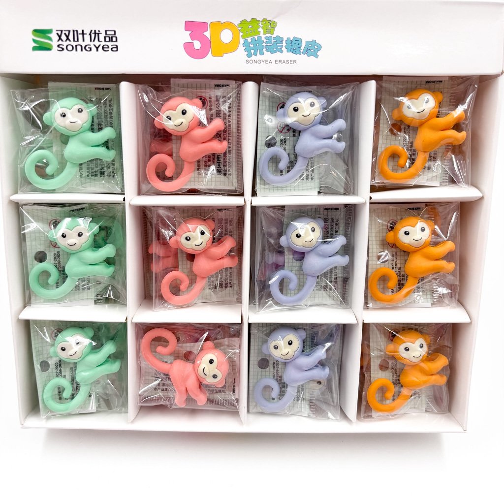 Borracha Fofa 3D Ponteira Macaco - IMPORTADO - 6 UN