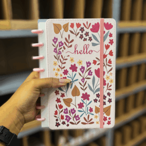 Caderno de Disco Hello Flores A5 80 Fls 8 discos 15x21,2cm - IMPORTADO - UND