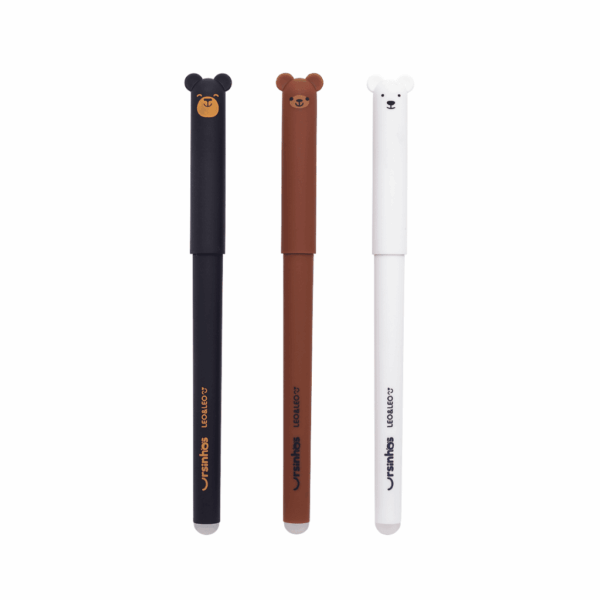 Caneta Apagável Gel 0.7mm Ursinhos Leo e Leo - Blister 2 Und