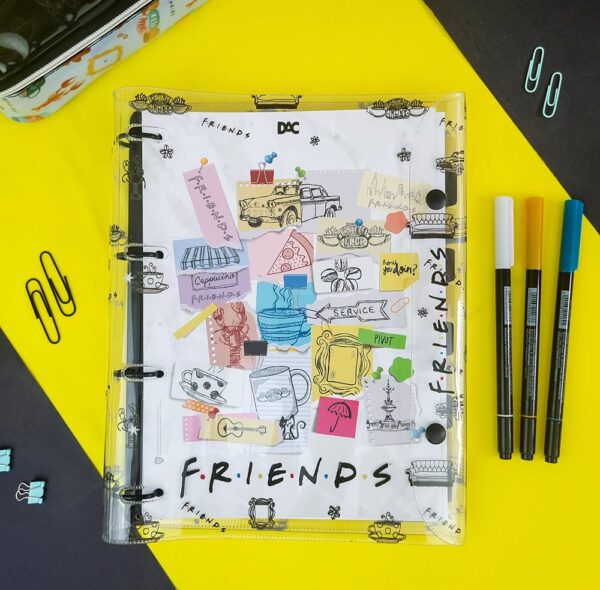 Fichário Universitário Friends em PVC Cristal DAC