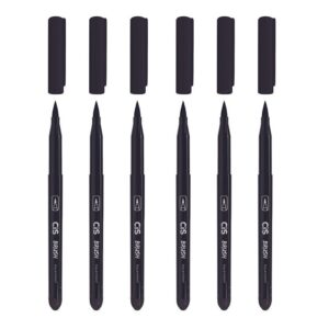 Marcador Brush Pen CIS Preto - CX 6 UND