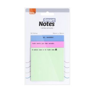 Bloco Smart Notes 76x76mm Sátira Intuição - BRW -BLISTER c/ 3 BLOCOS