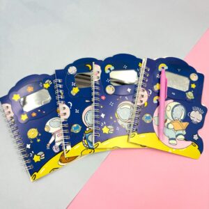 Kit Caderninho Astronauta c/ Espelho + Caneta